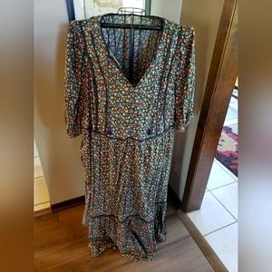 4x Old Navy Floral Navy Midi Dress
